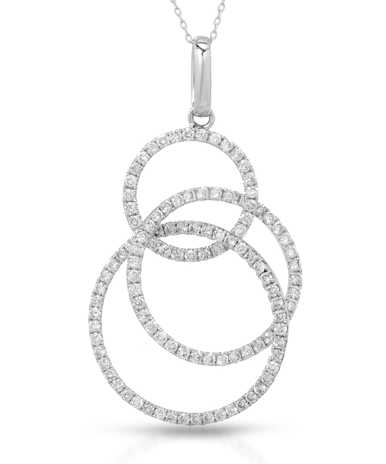 Signature Collection 0.76 ctw Diamond 14k Gold Circle Pendant With Chain View 1