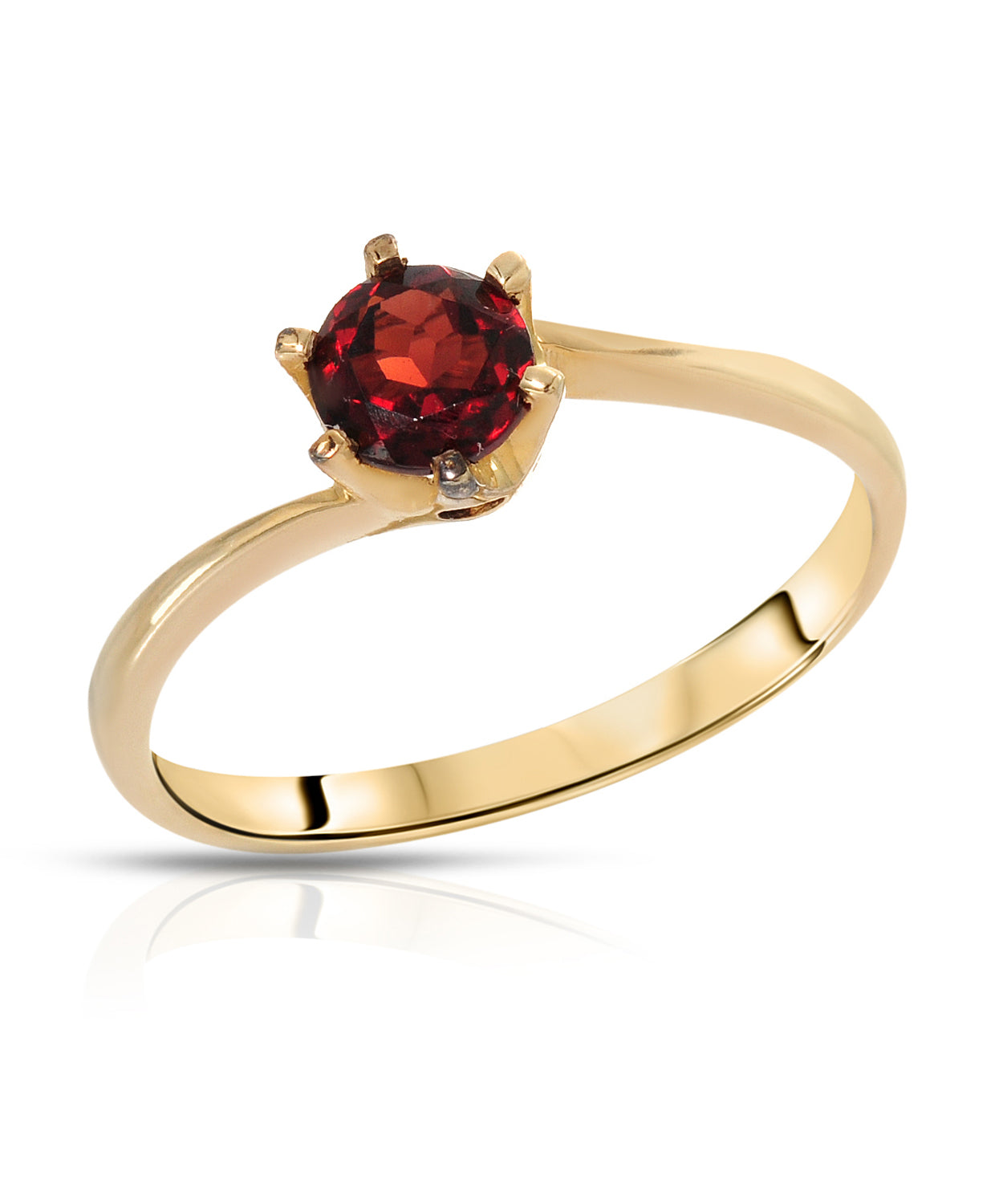 0.71 ctw Natural Spicy Red Garnet 14k Yellow Gold Solitaire Ring View 1