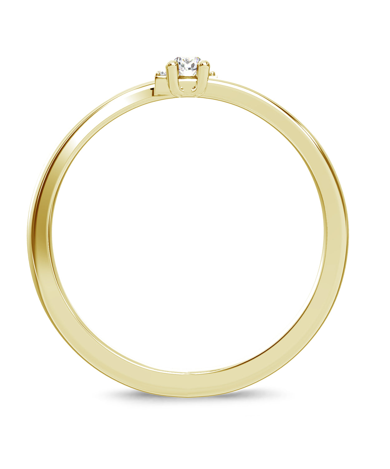 ESEMCO Diamond 18k Yellow Gold Letter E Initial Open Ring View 2