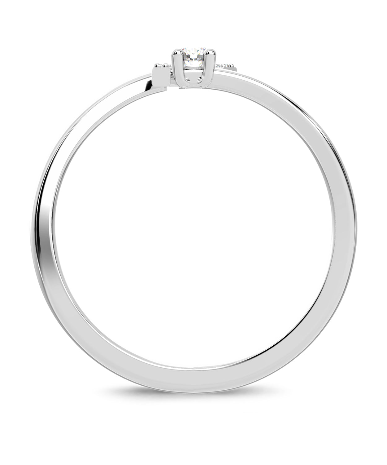 ESEMCO Diamond 18k White Gold Letter K Initial Open Ring View 2
