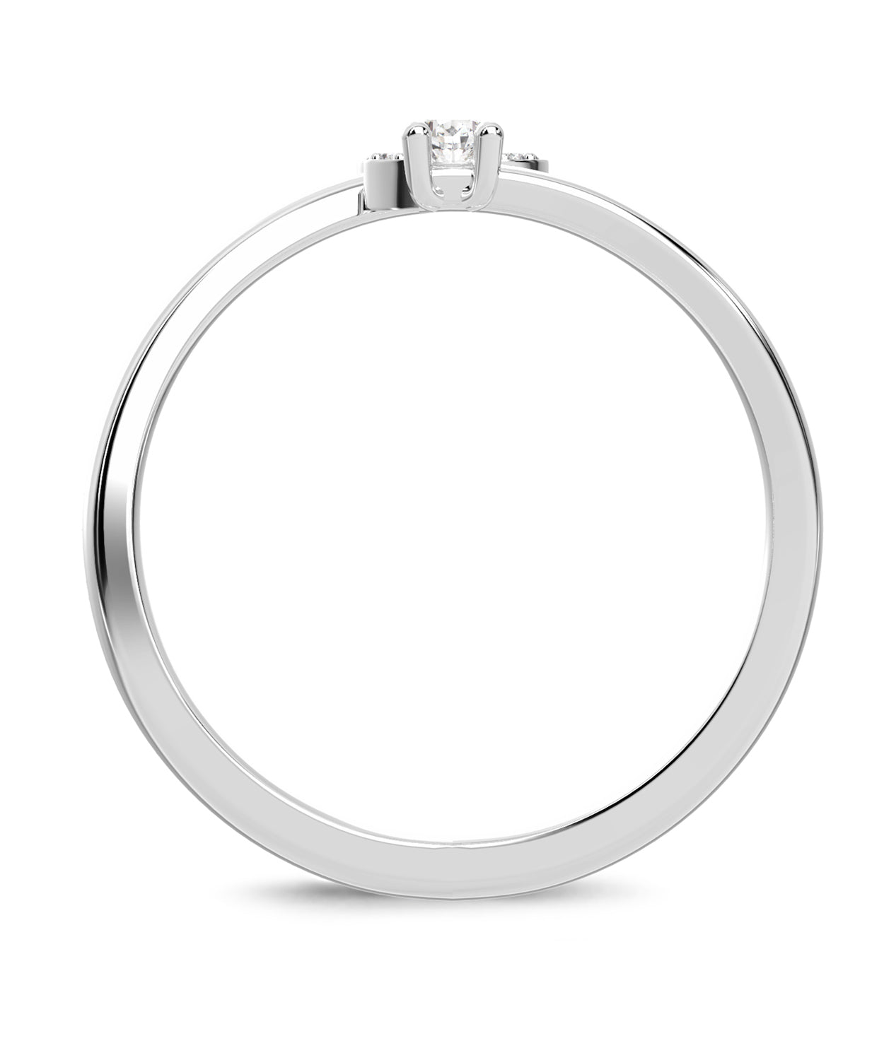 ESEMCO Diamond 18k White Gold Letter S Initial Open Ring View 2