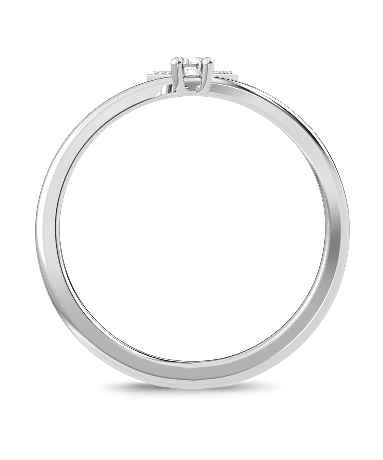 ESEMCO Diamond 18k White Gold Letter Y Initial Open Ring View 2