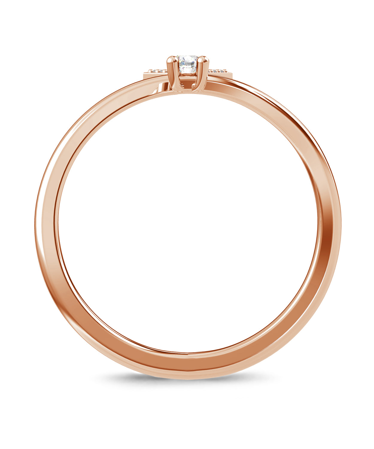 ESEMCO Diamond 18k Rose Gold Letter Y Initial Open Ring View 2