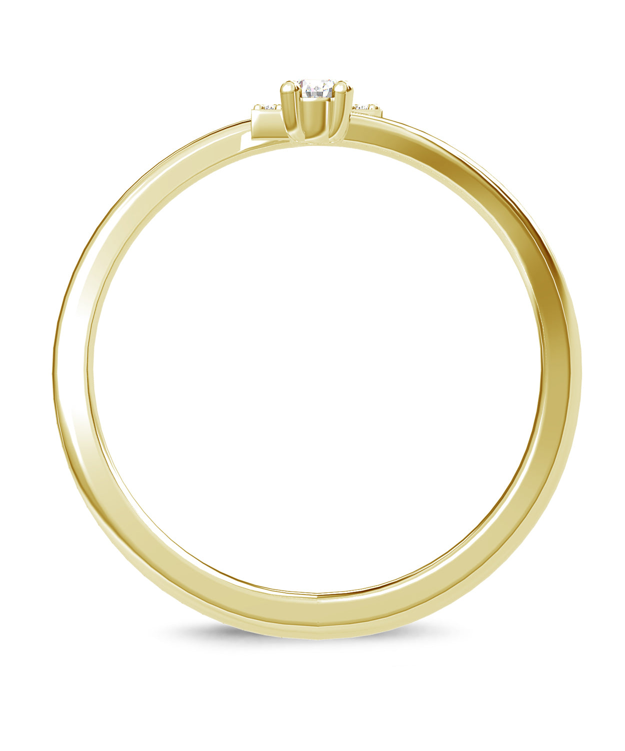 ESEMCO Diamond 18k Yellow Gold Letter Z Initial Open Ring View 2