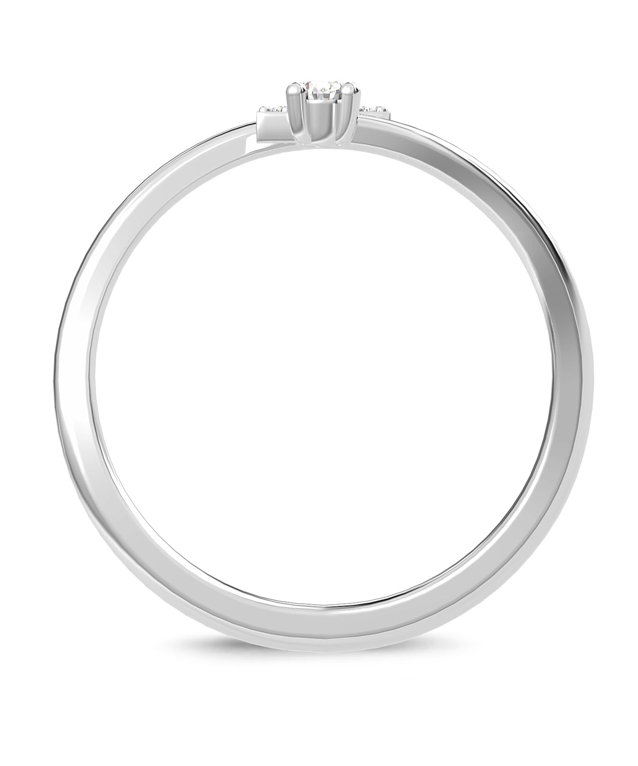 ESEMCO Diamond 18k White Gold Letter Z Initial Open Ring View 2