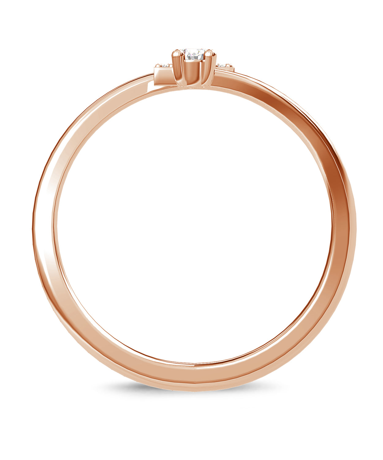 ESEMCO Diamond 18k Rose Gold Letter Z Initial Open Ring View 2